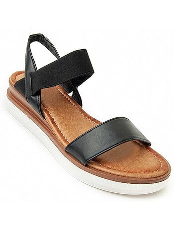 Sandali Con Zeppa Materiale Sintetico Montevita