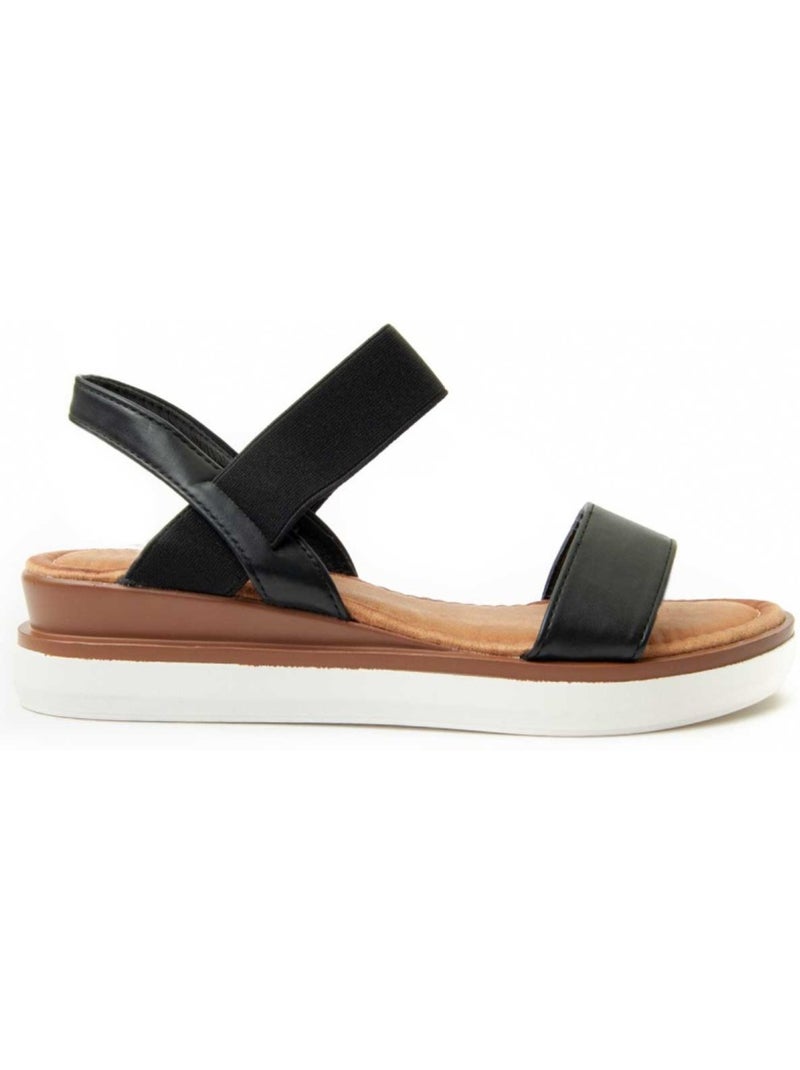 Sandali Con Zeppa Materiale Sintetico Montevita Nero - Kiabi