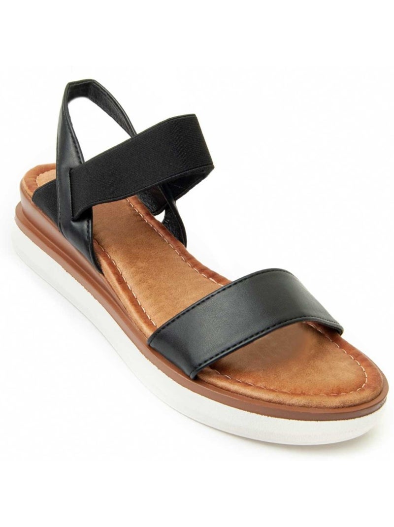 Sandali Con Zeppa Materiale Sintetico Montevita Nero - Kiabi