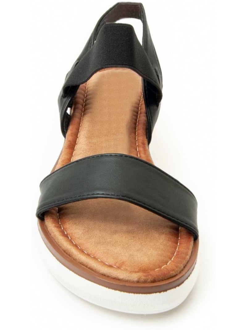 Sandali Con Zeppa Materiale Sintetico Montevita Nero - Kiabi