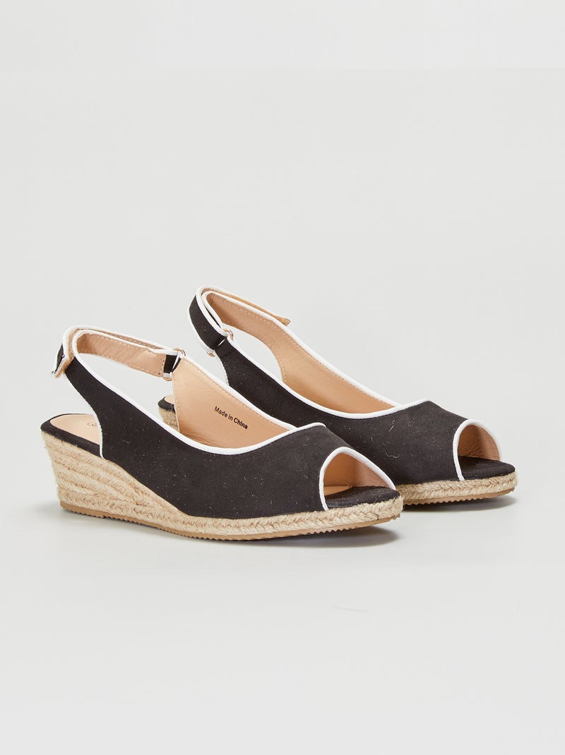 Sandali con zeppa nero - Kiabi