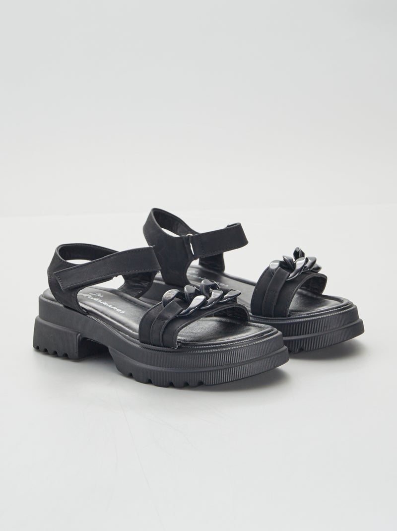 Sandali con zeppa nero - Kiabi