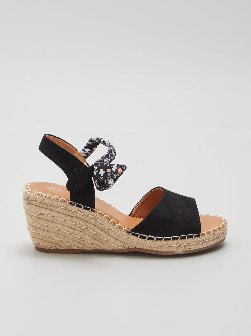 Sandali con zeppa nero - Kiabi