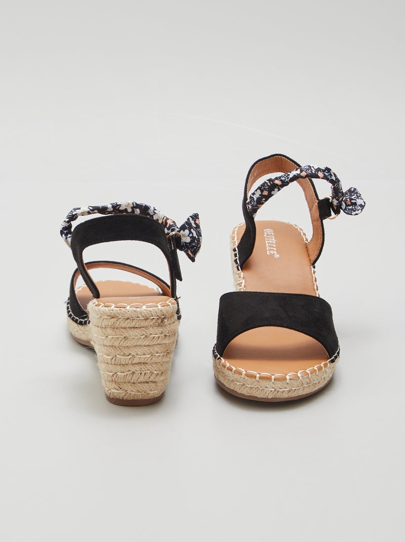 Sandali con zeppa nero - Kiabi