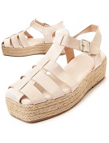 Sandali Con Zeppa Tessile Montevita