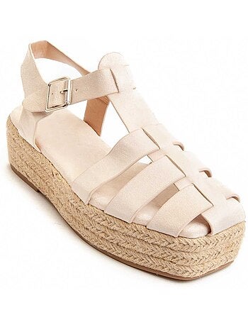 Sandali Con Zeppa Tessile Montevita