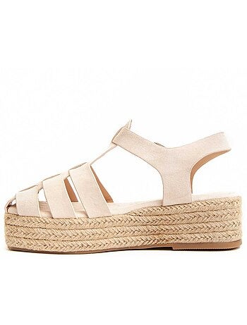 Sandali Con Zeppa Tessile Montevita