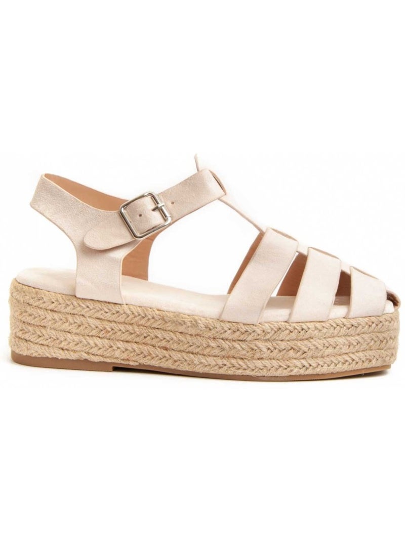 Sandali Con Zeppa Tessile Montevita Beige - Kiabi