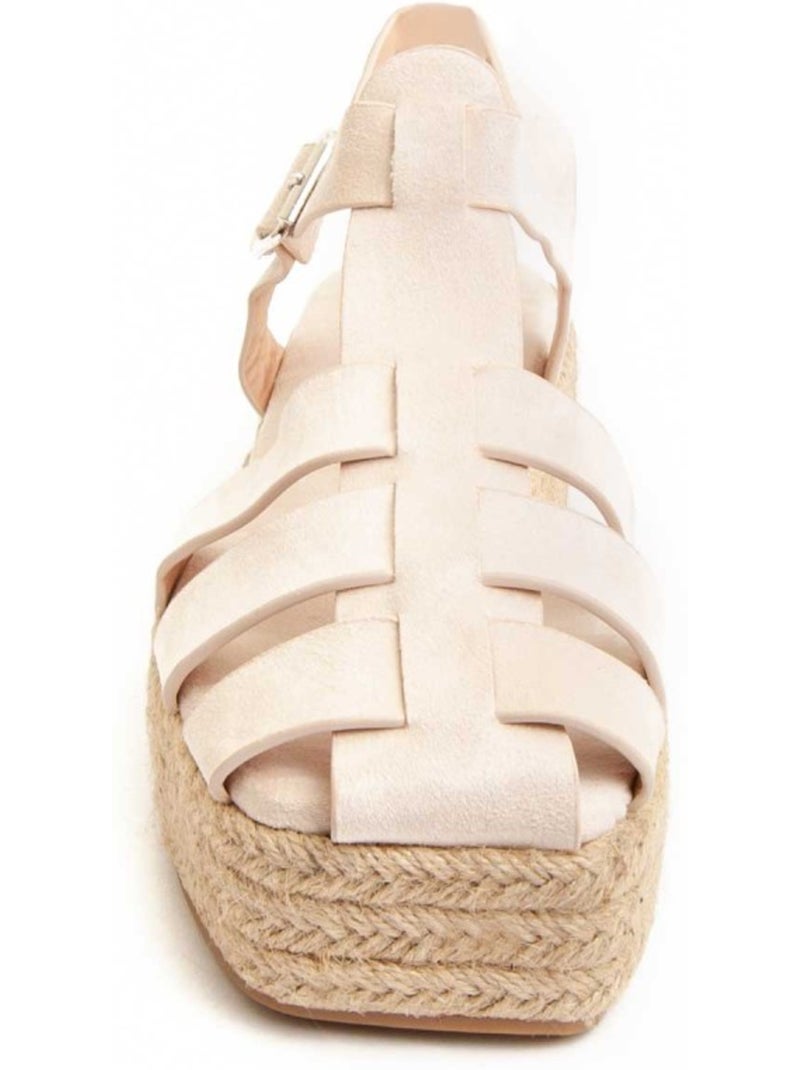 Sandali Con Zeppa Tessile Montevita Beige - Kiabi