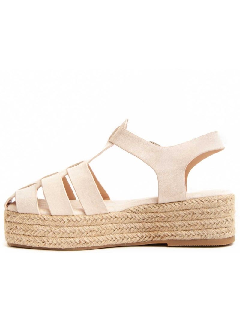 Sandali Con Zeppa Tessile Montevita Beige - Kiabi