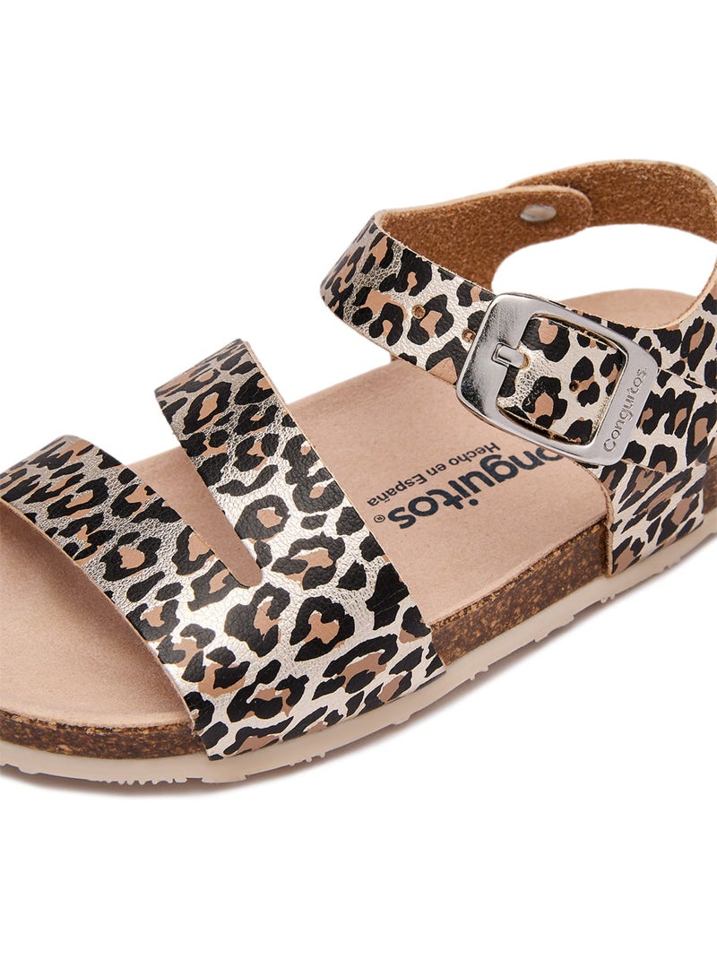 Sandali conguitos bio animal print Nero Marrone Nero - Kiabi