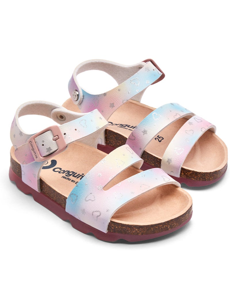 Sandali conguitos bio corazones glitter Multicolore - Kiabi