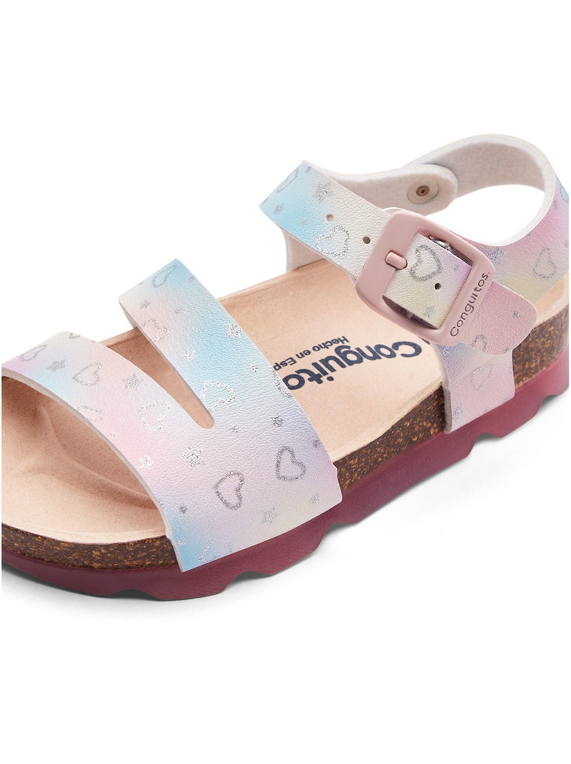 Sandali conguitos bio corazones glitter Multicolore - Kiabi