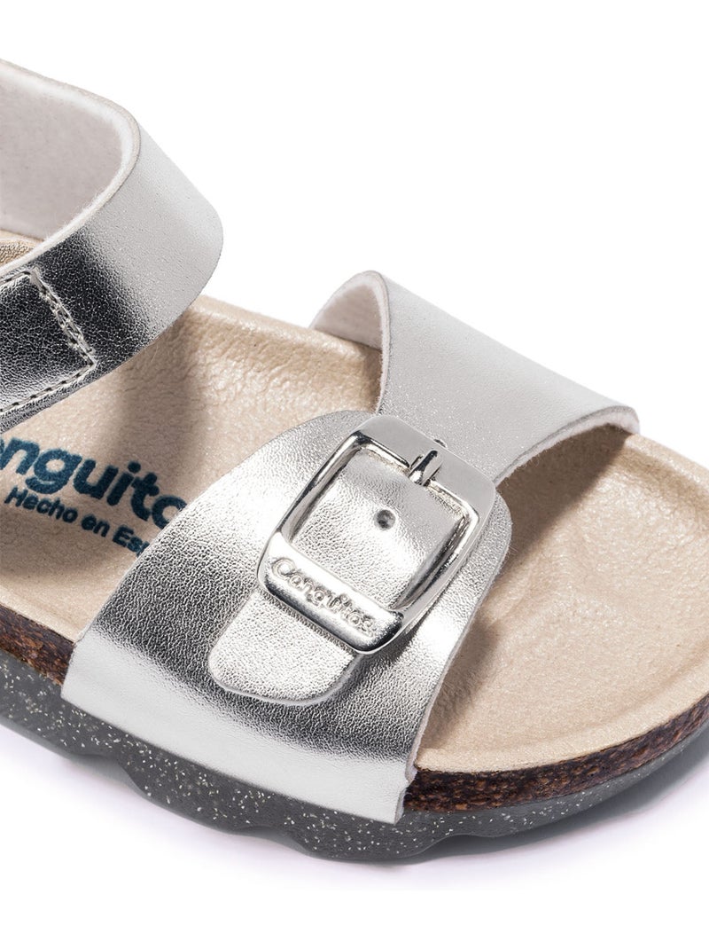 Sandali conguitos bio  metalizado girls Argento - Kiabi