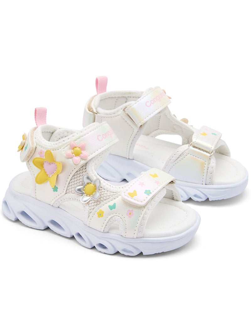 Sandali conguitos floral luces Bianco - Kiabi