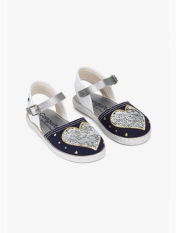 Sandali conguitos heart reversible sequins