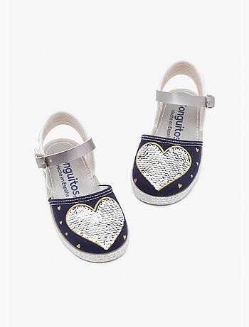Sandali conguitos heart reversible sequins