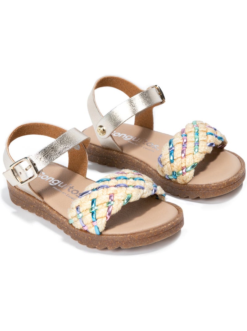 Sandali conguitos multi trenzadoed metalizado Argento - Kiabi
