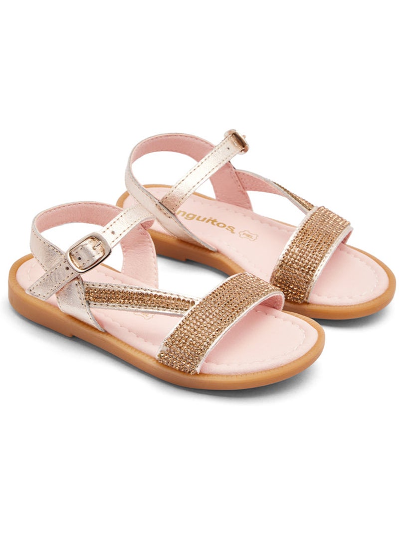 Sandali conguitos tiras pedrería Oro - Kiabi