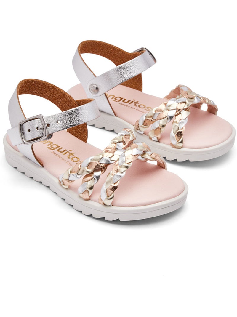 Sandali conguitos trenzado rayas Argento - Kiabi