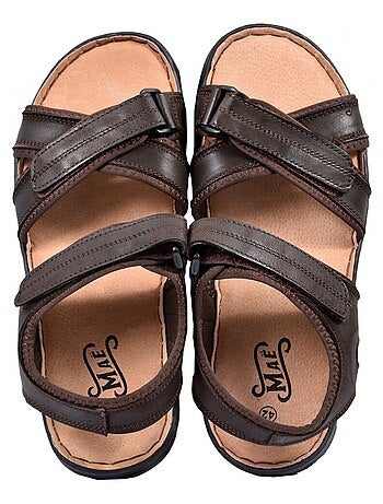 Sandali cuoio con velcro
