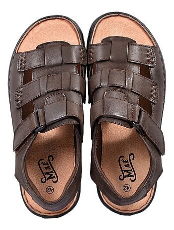 Sandali cuoio con velcro