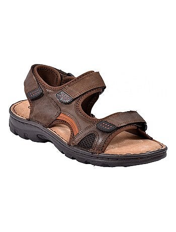 Sandali cuoio con velcro
