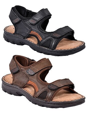 Sandali cuoio con velcro