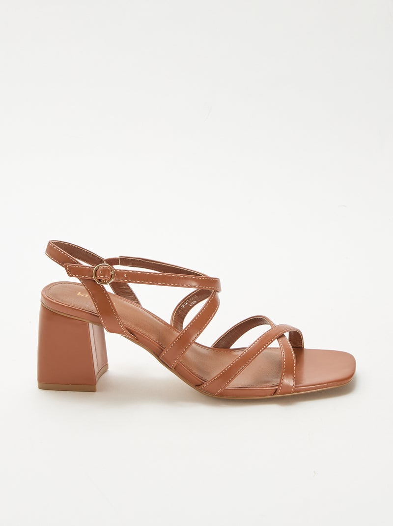 Sandali da cerimonia con tacco Beige - Kiabi