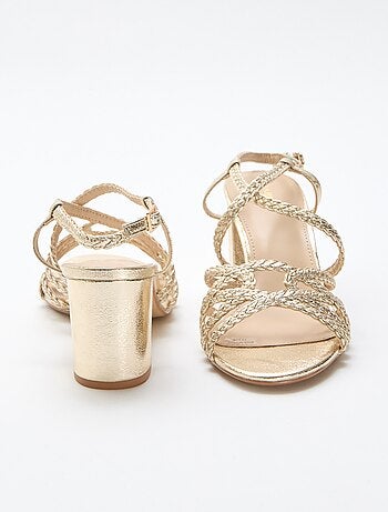 Sandali da cerimonia dorati con tacco