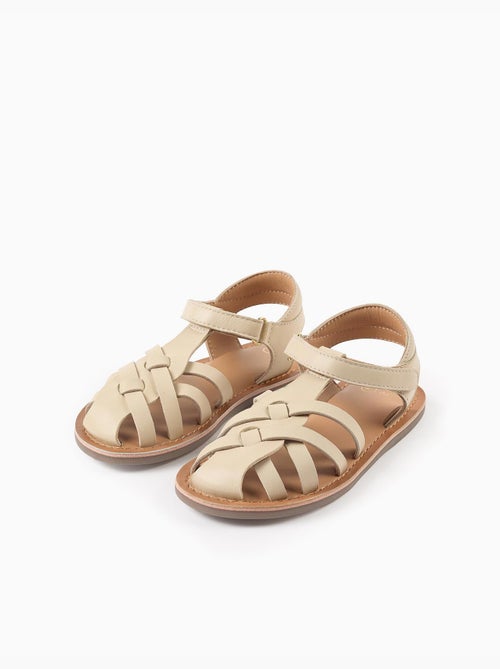 Sandali da pescatore in pelle con cinturini incrociati - Kiabi