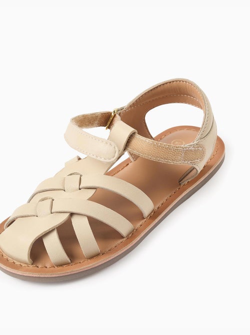 Sandali da pescatore in pelle con cinturini incrociati - Kiabi