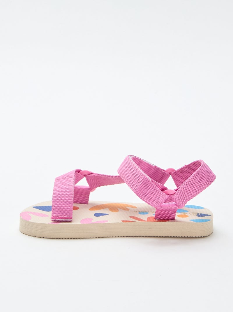 Sandali da spiaggia con fascette in tessuto Rosa - Kiabi