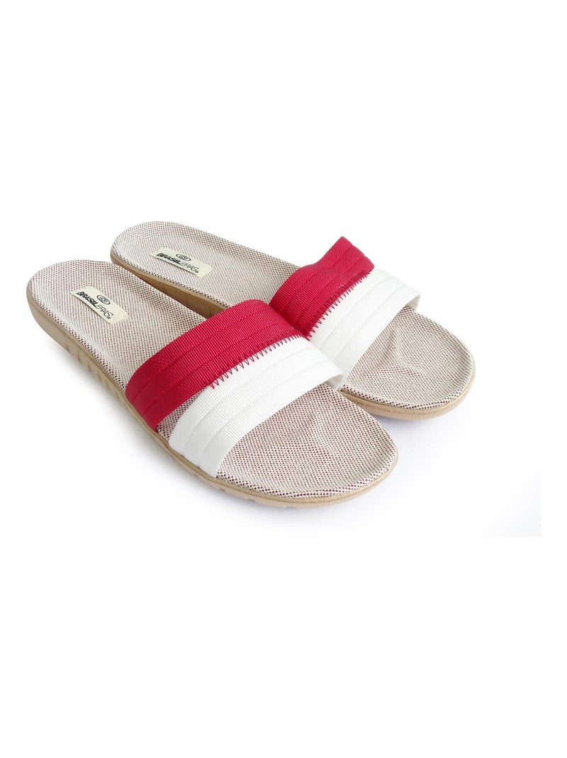 Sandali donna Brasileras suola in gomma Bianco Rosso Bianco - Kiabi