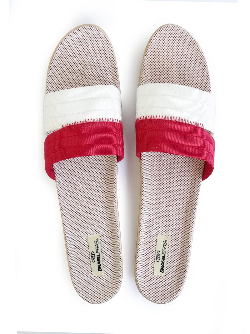 Sandali donna Brasileras suola in gomma Bianco Rosso Bianco - Kiabi
