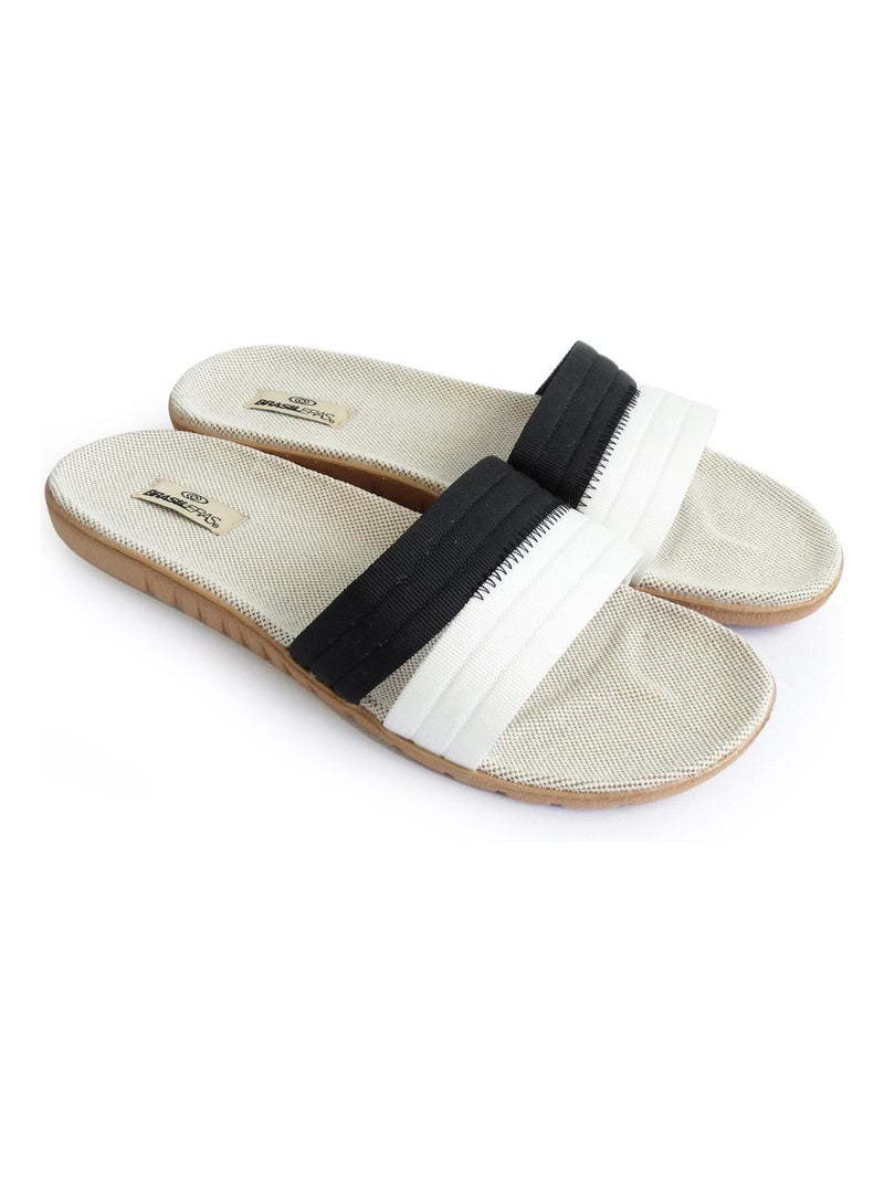 Sandali donna Brasileras suola in gomma Nero Bianco - Kiabi