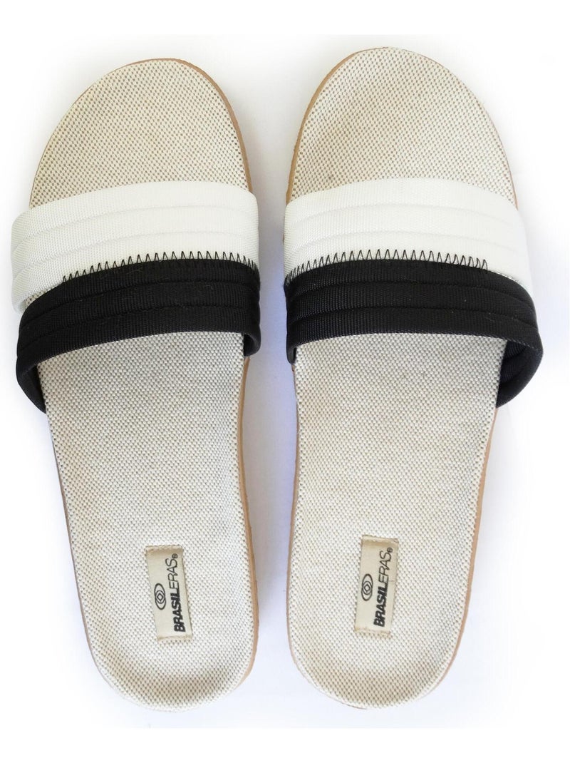 Sandali donna Brasileras suola in gomma Nero Bianco - Kiabi