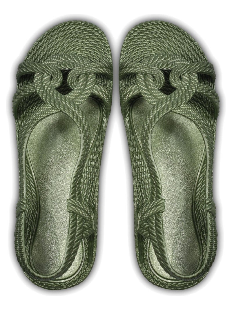 Sandali donna Brasileras suola in gomma Verde scuro - Kiabi