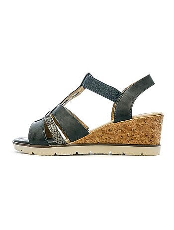 Sandali donna con zeppa relife