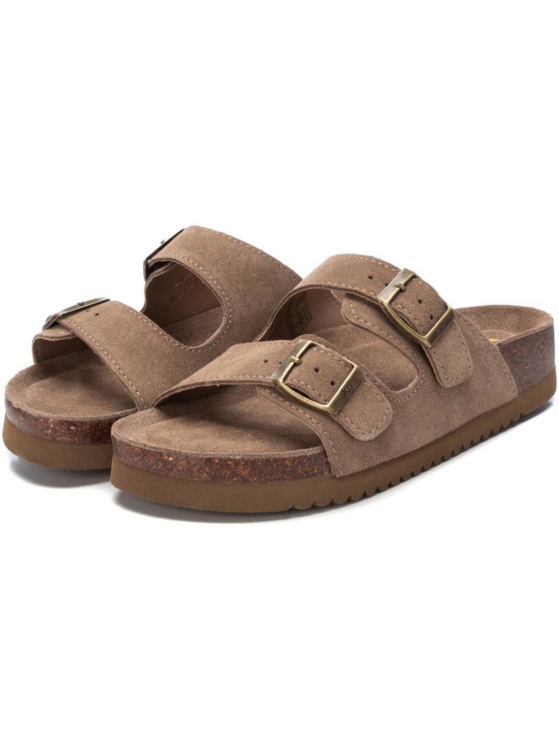 Sandali Donna in Pelle Cammello - Kiabi