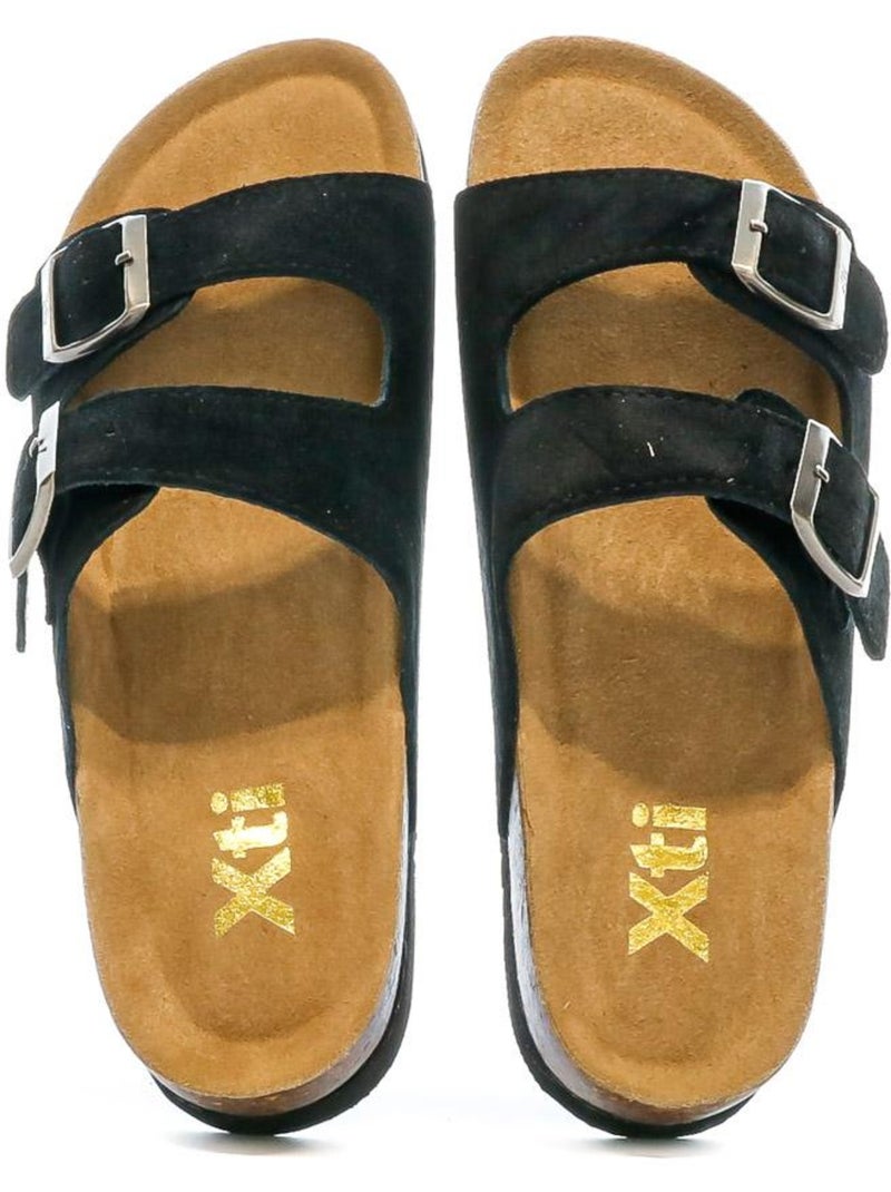 Sandali Donna in Pelle Nero - Kiabi