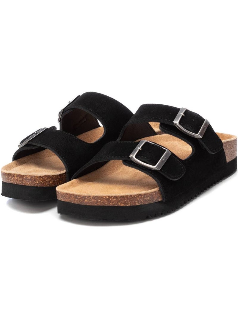 Sandali Donna in Pelle Nero - Kiabi