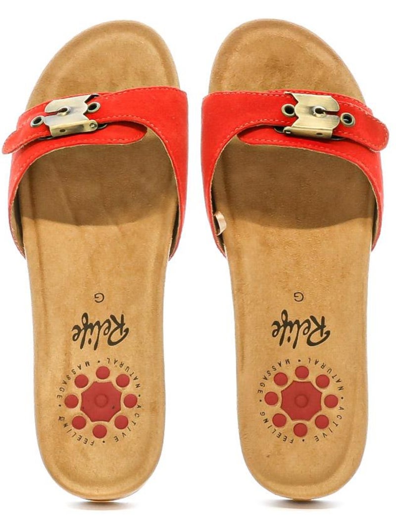 Sandali donna relife Rosso - Kiabi