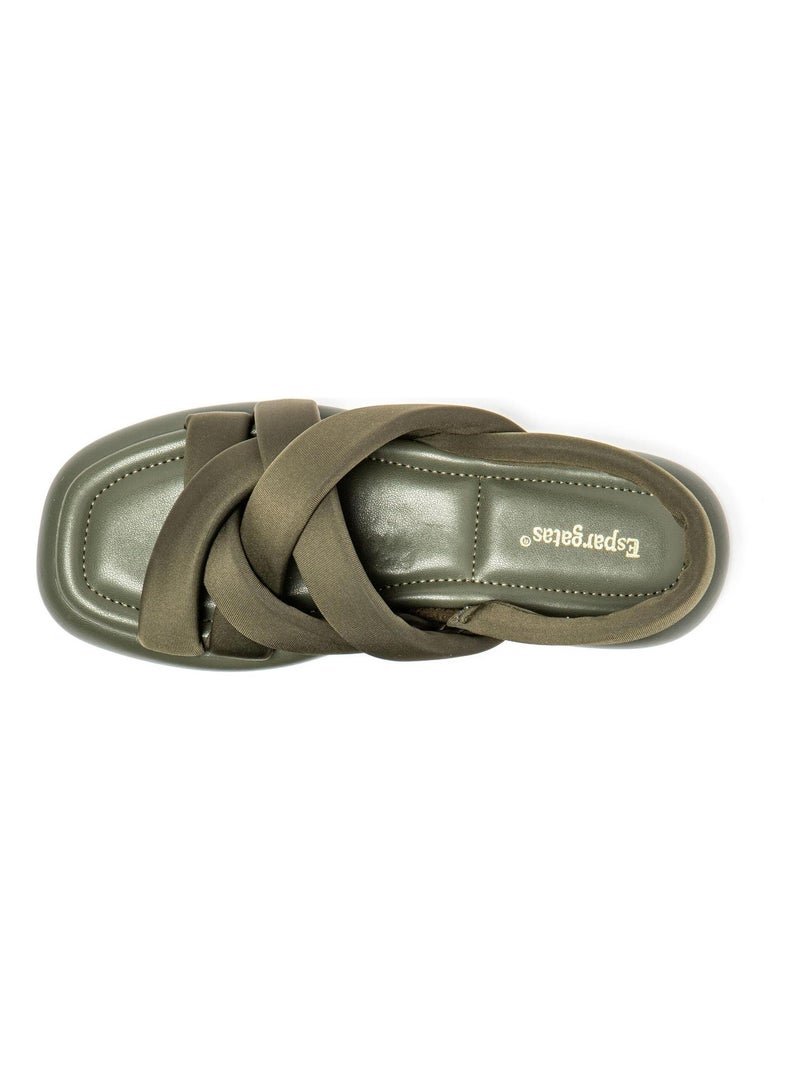 Sandali donna suola in gomma Verde scuro - Kiabi