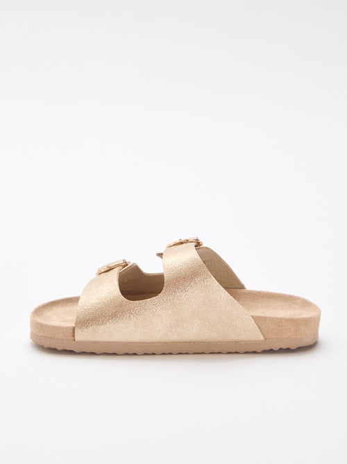 Sandali dorati con fibbia a fiori - Kiabi