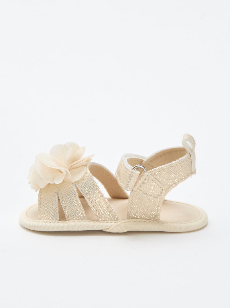 Sandali dorati con fiore Giallo - Kiabi