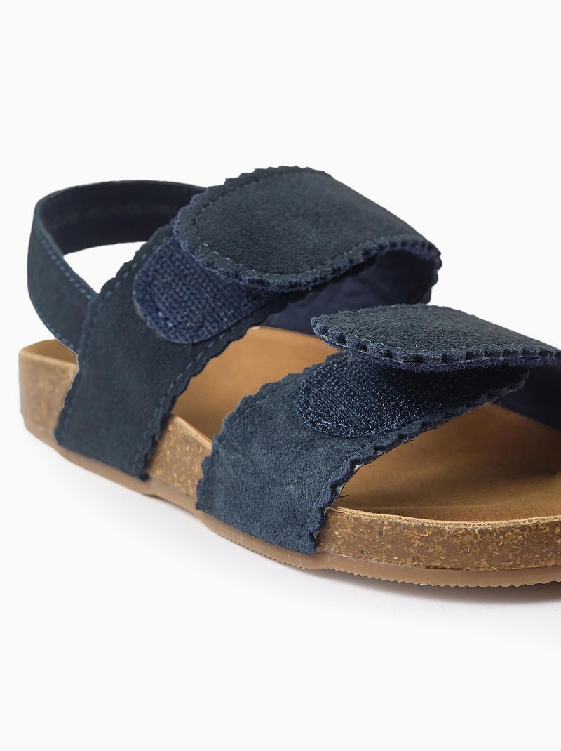 Sandali in camoscio con chiusure a strappo Blu Blu - Kiabi