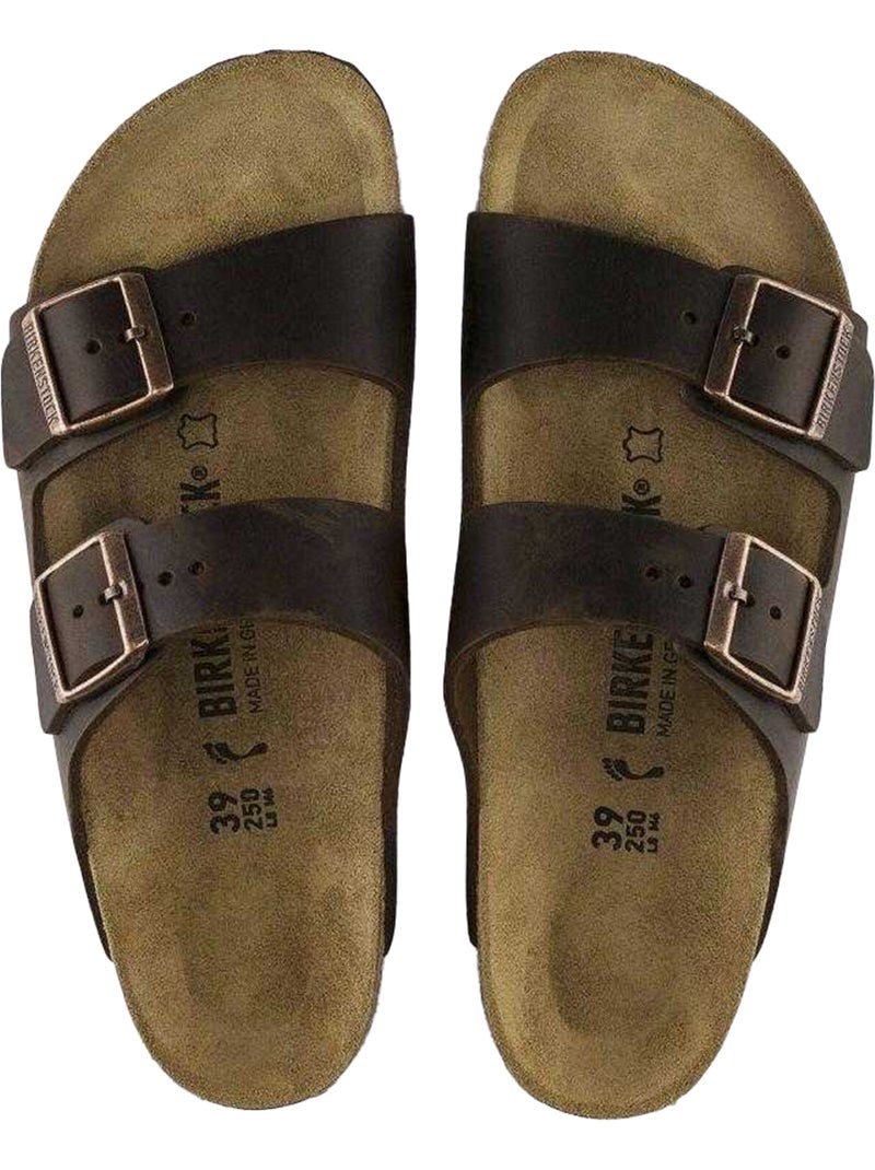 Sandali in pelle Birkenstock Arizona Marrone - Kiabi