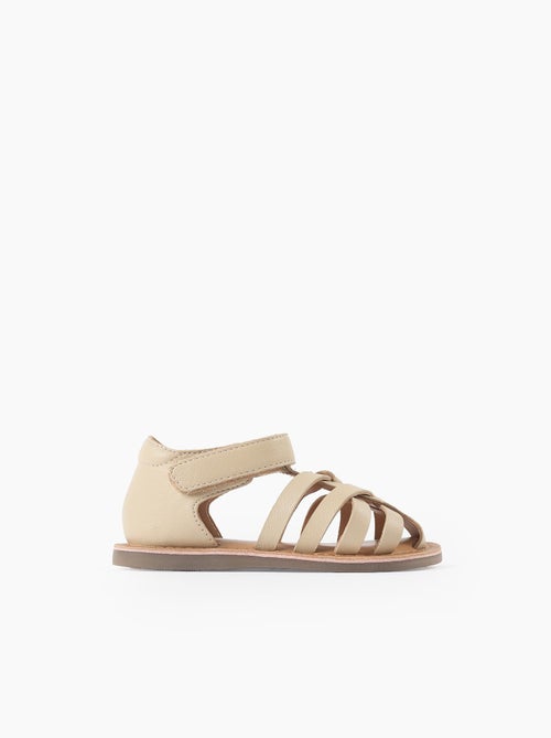 Sandali in pelle con cinturini incrociati - Kiabi
