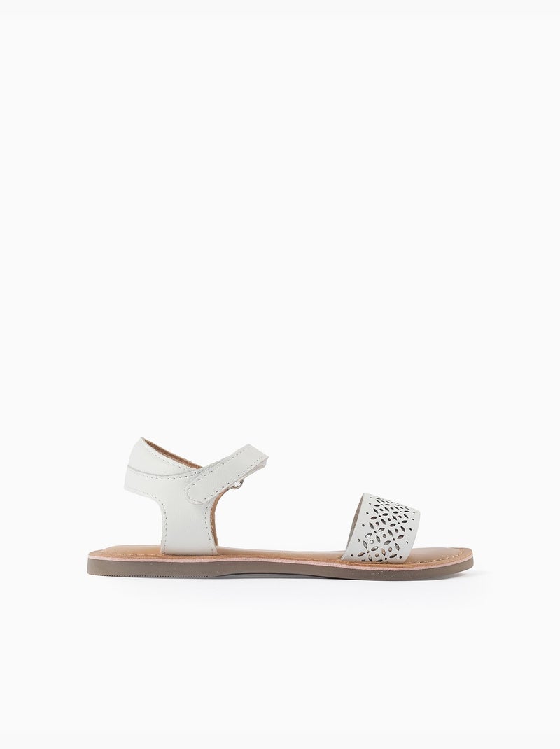 Sandali in pelle con cinturino a mosaico a taglio laser Multicolore - Kiabi